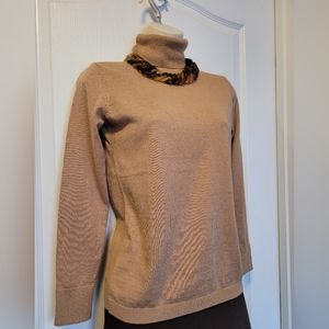 Talbots Turtleneck Sweater, Tan, Petite